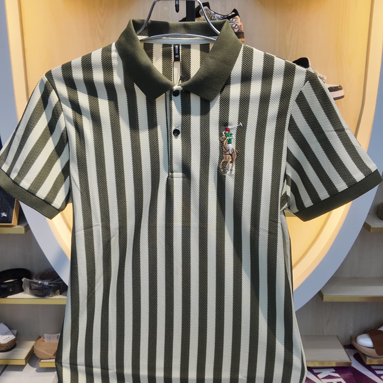 WhatsApp Image 2026-09-27 at 11.42.03 AM (2) Striped Polo T-Shirt - Image 1