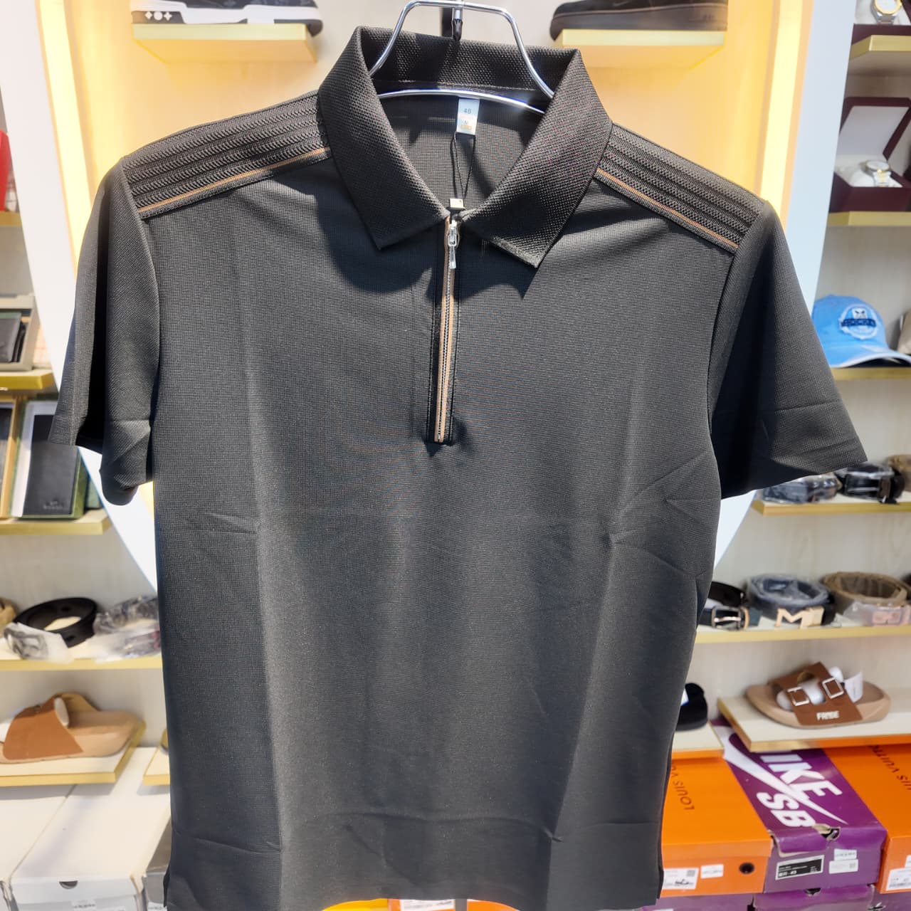 WhatsApp Image 2026-10-04 at 11.21.19 AM Men's Premium Quarter-Zip Textured Polo Shirt - Image 1