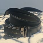 Men’s Black Metal Buckle Leather Belt - Image 3