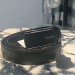 Men’s Black Metal Buckle Leather Belt - Image 2