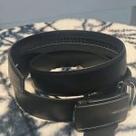 Men’s Black Metal Buckle Leather Belt
