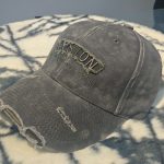 Vintage Washed Grey Distressed Baseball Cap  - Image 3
