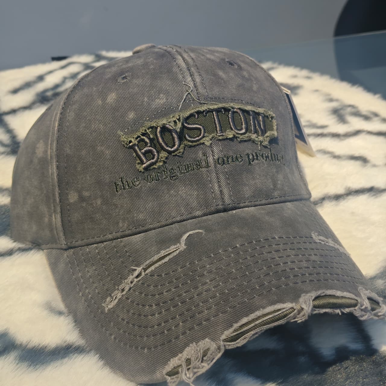 WhatsApp Image 2026-10-11 at 8.20.44 PM Vintage Washed Grey Distressed Baseball CapĀ - Image 1