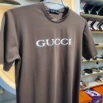 Premium Brown GUCCI Printed Crew Neck T-Shirt - Image 3
