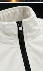 Minimalist Zip-Up Bomber Jacket - Image 3